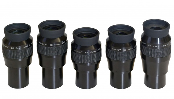 Nirvana-ES   UWA-82  4mm/7mm/10mm/13mm/16mm High-Performance Eyepieces (1.25''/31.7mm)